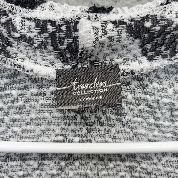 Travelers Collection By Chico's Cardigan Sweater Womens Multi Sheer Animal Print - Picture 5 of 7